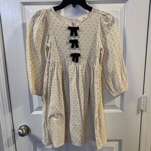 H&M Cream Dress with Black Accents